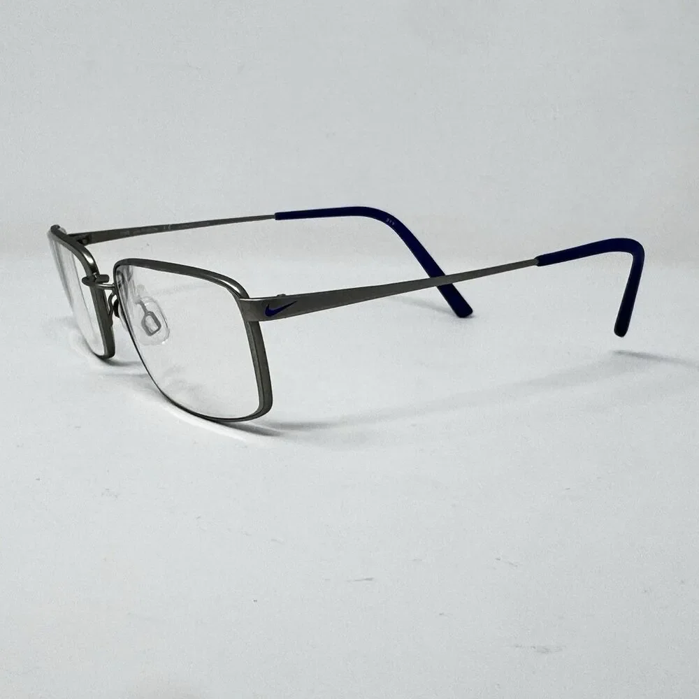 Nike with Flexon 4196 014 Gunmetal Rectangular Eyeglass Frames 58-18-145